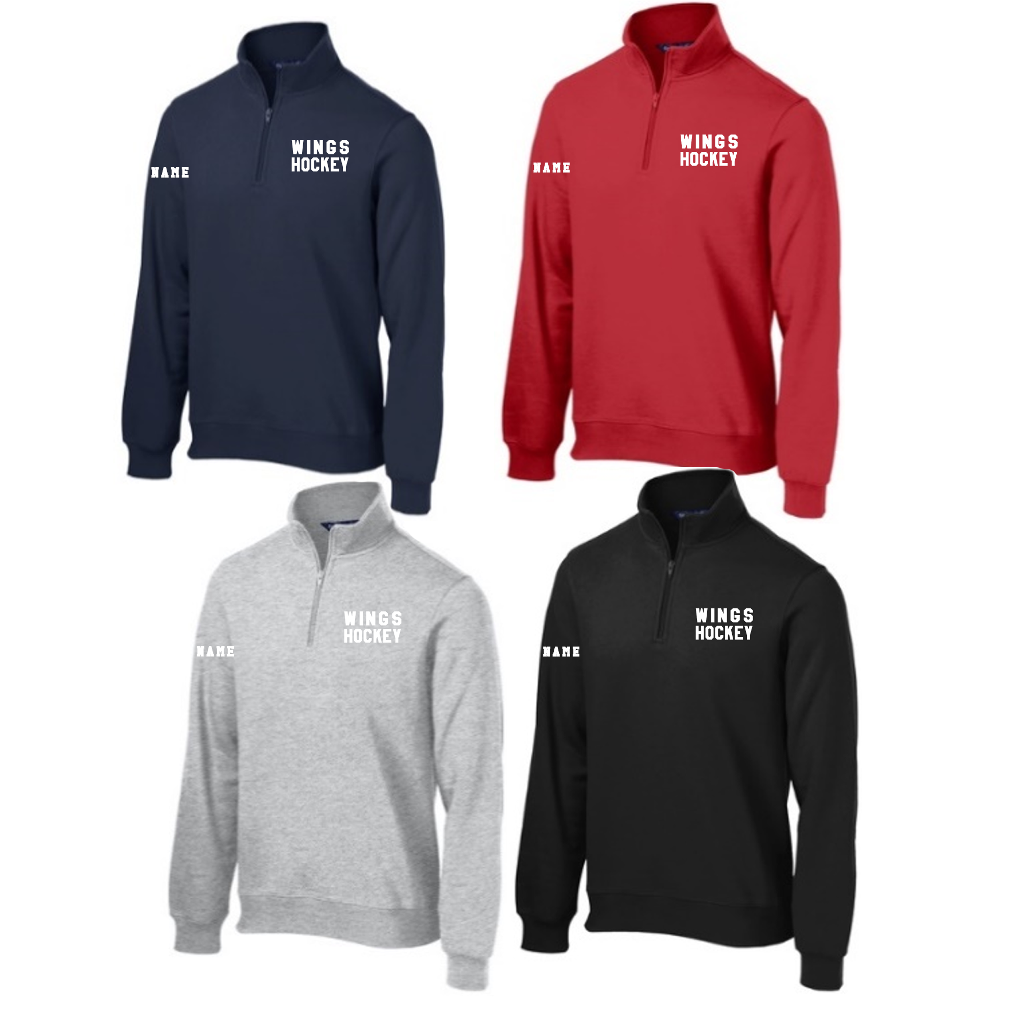 Adult Cotton Half Zip Pullover